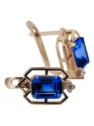 Earrings Vintage craft Sapphire Original Vintage 14K Rose Gold vec020r